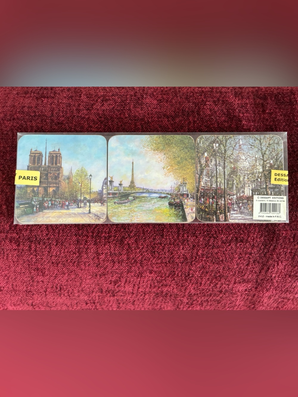 Dessapt Editions Paris Scenic Coasters Set - Multicolor - 6 Coasters - NWT